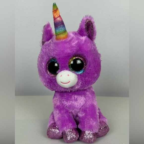 TY Silk Rosette Purple Unicorn 2021 - Picture 2 of 11